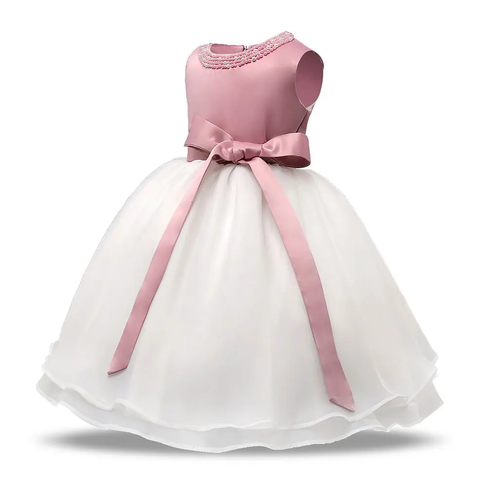 Moja Deklica Otroka 1 Leto, Rojstni Dan Obleko Newborn Baby Dekle Krst Otroci Obleke Princess Biseri Dekoracijo Dekliška Oblačila 1