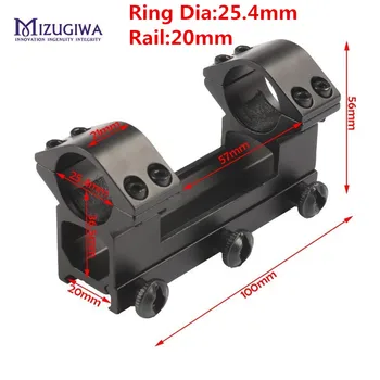 MIZUGIWA Taktične Uporabe Mount 25.4 mm / 30 mm Dvojni Obročki Enem Kosu Višje Gori Povezavi Obroč 11 mm / 20 Weaver Železniškega Pištolo 0