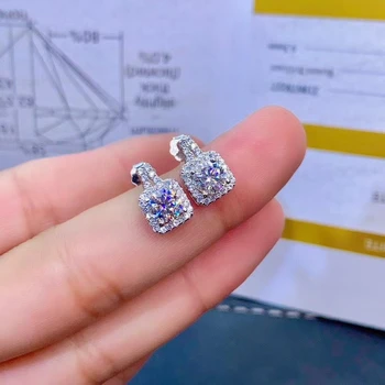 2020 novo moissanite uhani za ženske srebro stud uhani 925 sterling srebro sijoče dragulj bolje kot diamant darilo GRA certifikat 0