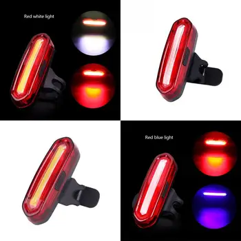 Izposoja Lahka Akumulatorska LED Luč USB Zadaj Rep Kolesarjenje opozorilna Lučka rdeča bela modra Kolesarske Luči, dodatna oprema TSLM1 2