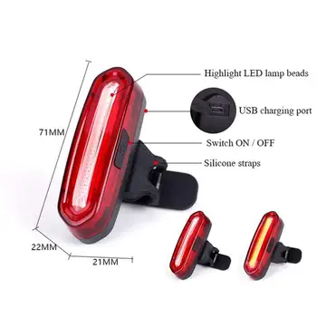 Izposoja Lahka Akumulatorska LED Luč USB Zadaj Rep Kolesarjenje opozorilna Lučka rdeča bela modra Kolesarske Luči, dodatna oprema TSLM1 4