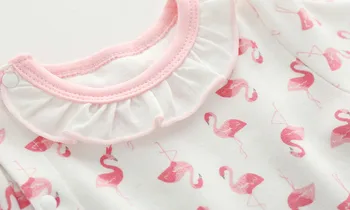 Flamingo Vzorec Dolg Rokav Bombaža, Za Malčke Newborn Baby Dekle, Igralne Obleke Jeseni Dekleta Jumpsuit Obleke Obleke 3
