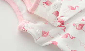 Flamingo Vzorec Dolg Rokav Bombaža, Za Malčke Newborn Baby Dekle, Igralne Obleke Jeseni Dekleta Jumpsuit Obleke Obleke 4