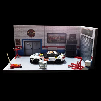1/64 1/24 garaža tovarniško vzdrževanje skladišča hiša izgradnjo modelov za avto, vozila, igrače zbiranje parkirišče scene ozadju 0