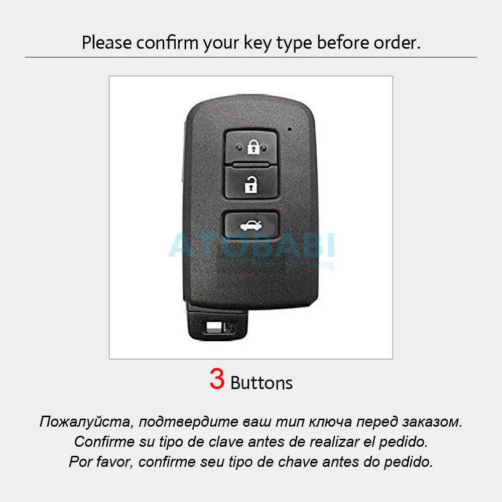 Usnje Avto Ključ Primeru Za Toyota Camry 2012 2.5 proti 2.5 g 2.5 s 3 Gumbi, Smart Remote Fob Kritje Keychain Zaščitnik Vrečko Auto Accessory 1