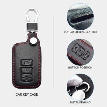 Usnje Avto Ključ Primeru Za Toyota Camry 2012 2.5 proti 2.5 g 2.5 s 3 Gumbi, Smart Remote Fob Kritje Keychain Zaščitnik Vrečko Auto Accessory 4