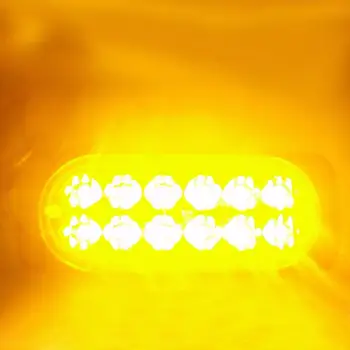 4pcs 12 LED 36W Amber Delo Svetlobe, Bar Avto, Tovornjak Opozarjajo Varnosti Nujno Strobe Bliskavice opozorilna Lučka Sili Stroboskopske Svetilke 5