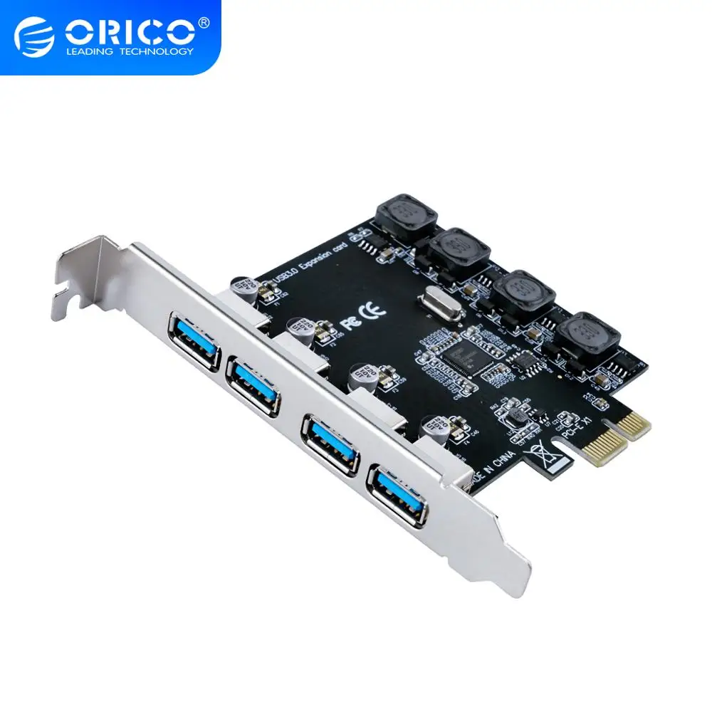 ORICO USB 3.0 PCI-E Express card 4 Vrata Super Hitrost 5Gbps PCI-E Širitev Sim Adapter Za Namizne Računalniške Komponente Win10 1