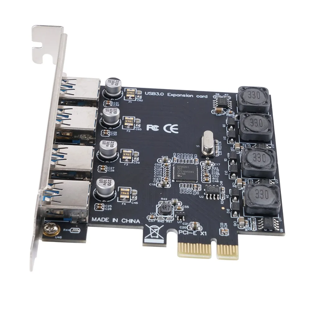 ORICO USB 3.0 PCI-E Express card 4 Vrata Super Hitrost 5Gbps PCI-E Širitev Sim Adapter Za Namizne Računalniške Komponente Win10 2