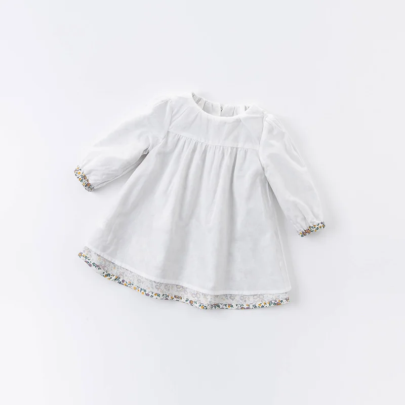 DBM14958-2 dave bella jeseni baby dekle srčkan cvjetnim tiskanja zadrgo obleko otroci in modnih stranka obleko otroci dojenčka lolita obleko 1