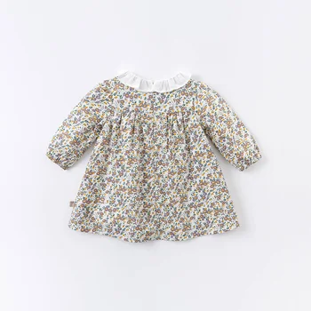 DBM14958-2 dave bella jeseni baby dekle srčkan cvjetnim tiskanja zadrgo obleko otroci in modnih stranka obleko otroci dojenčka lolita obleko 9162