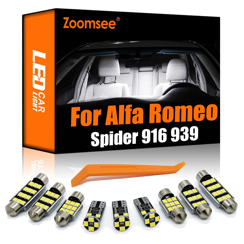 Zoomsee Notranjosti LED Za Alfa Romeo Spider 916 939 1995-2010 Canbus Vozila Žarnice Notranja Kupola Zemljevid Branje Lučka Lučka Auto Deli 1
