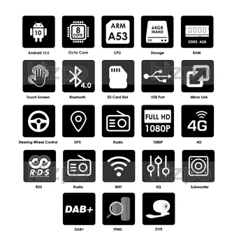 Auto OBD 7inch Android 10 OctaCore 4G 64 G Univerzalno 2Din št dvd Avto Avdio Stereo GPS Navigacija Radio, Kompleti za Avto Multimedijski predvajalnik 0