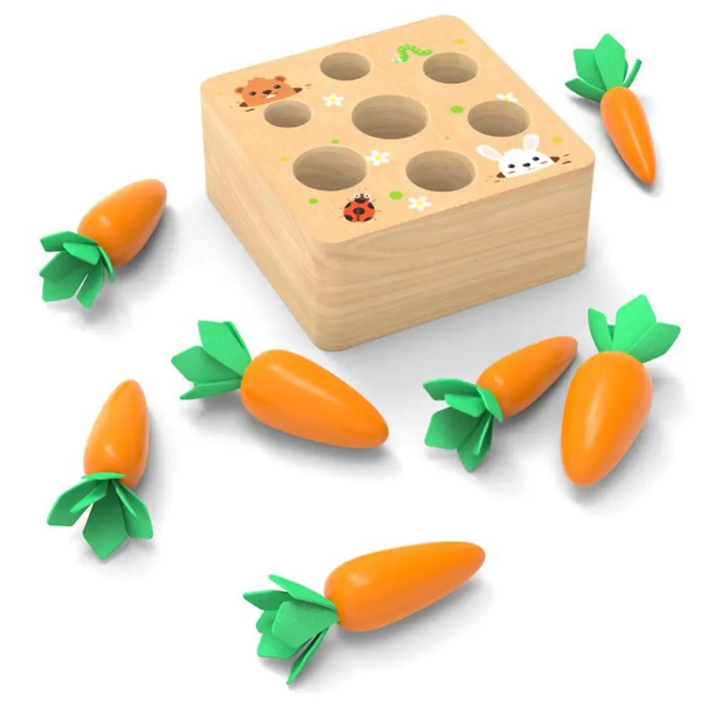 Lesenim Vleče Korenček, Igre Otroci Montessori Igrača Blok Nastavi Spoznavno Sposobnost Alpinia Interaktivna Igrača 0