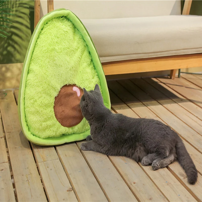 Dog house cat hiša toplo blazine posteljo srčkan mucek posteljo psarna avokado obliko udobno spalno vrečo psarna kavč 3