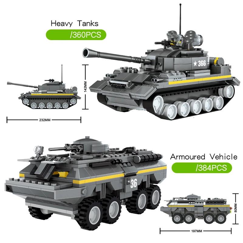 Mesto Vojaške Serije nemški Light Tank Model gradniki Oklepna Vozila Opeke Orožja WW2 Vojsko Vojakov Otrok Igrača Darilo 2