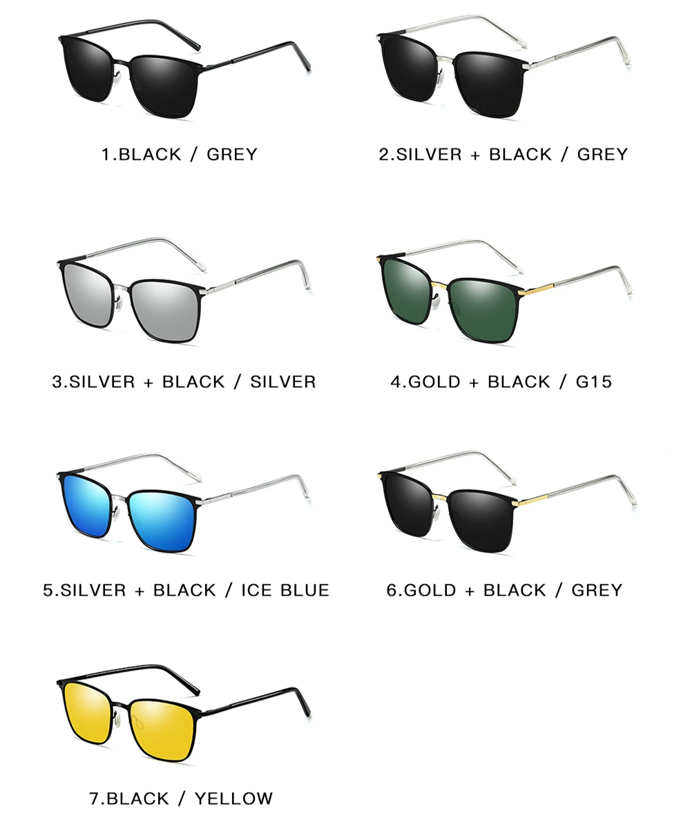 Nove Klasične Polarizirana Sončna Očala Moških 2021 Trend Pravokotnik Ogledalo Sunglass Moški Oblikovalec Vintage Retro Voznik Sončna Očala Za Moške 4
