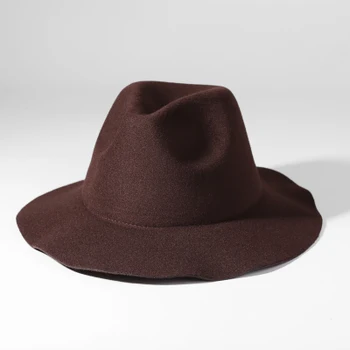 2018 moda široko roba pokrivalo ženske klobuk, ki je jeseni in pozimi žensk jazz klobuk ženski volnene billycan 0