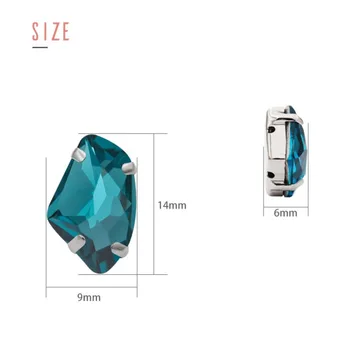 9x14mm Visoke kakovosti AAAA Steklo, Kristal sew na okrasnih Kraljevsko modra strass svoboden okrasnih za diy pribor za oblačila 0