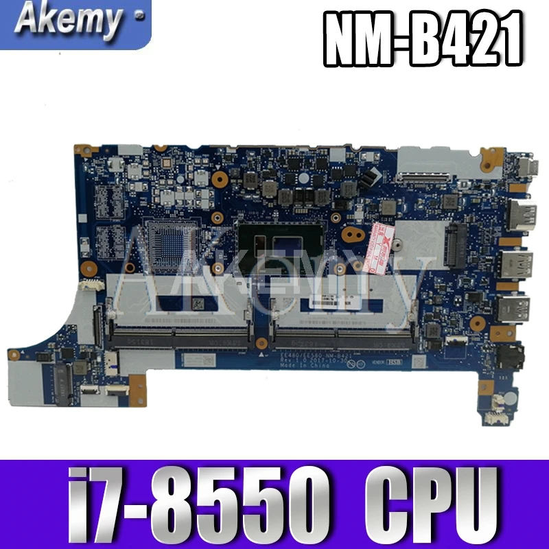 EE480 EE580 NM-B421 Za Lenovo ThinkPad E480 E580 Prenosni računalnik z matično ploščo delo W/ i7-8550 CPU 3