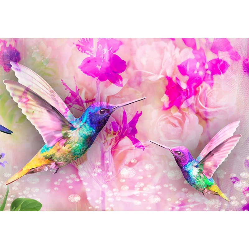 5D diamond slikarstvo navzkrižno šiv diamond vezenje okrasnih ptic hummingbird cvet nosorogovo mozaik, art, počakajte za decoratio 1