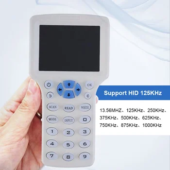 Angleški Ročni RFID Duplicator 125Khz T5577 Bralec NFC Pametni Čip IC/ID Kartico Pisatelj 13.56 Mhz TEKOČINE za Šifriranje Krekinga kopirni stroj 4