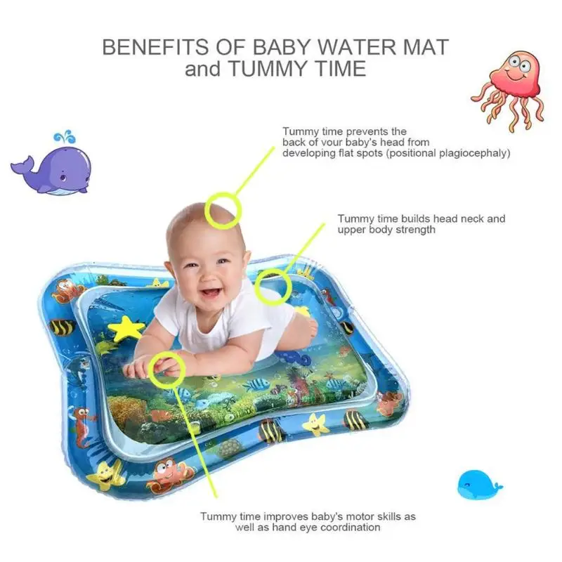 Baby Vodo Otroci Igrajo Mat Napihljivi Dojenčke Trebuh Čas Playmat Igrača Roko oči Usklajevanja za Otroke Smešno Vode Igre Rekviziti 5