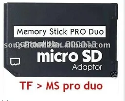 L Micro SD TF, da Memory Stick MS Pro Duo Adapter pretvornik Za PSP Podporo 4GB 8GB 16GB 32GB 64GB 20pcs opomba: onlyl adapter 9562