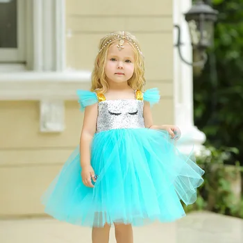 Otroci Baby Dekle Obleko 2020 Poletje Dekle Kostum Rainbow Unicorn Princess Oblačenja Otrok Rojstni Dan Pustni Kostum Dekle Obleko 3