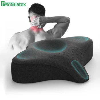 PurenLatex Blazino za Podaljšanje Trepalnic spominske Pene Ortopedskih Vratu Podporo Zaščito Vratne Hrbtenice Velike Blazine za Spanje 1
