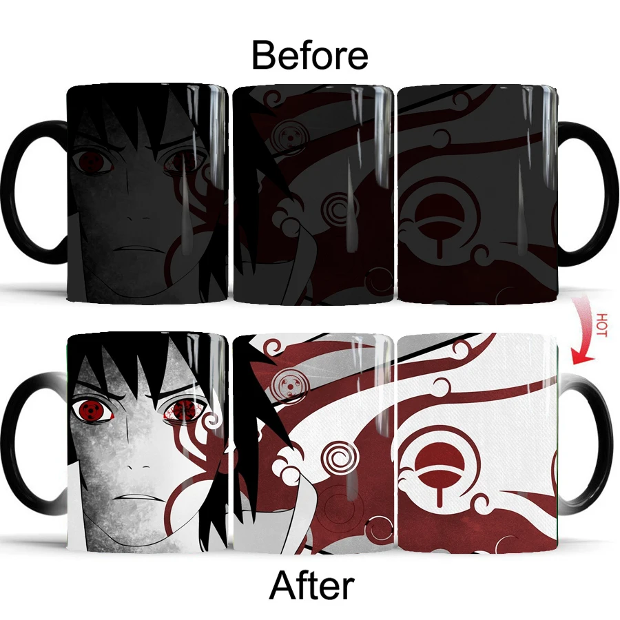 Naruto Sasuke vrč barva spreminja, skodelice 350ml keramični aparat za čajne skodelice najboljše darilo za vašega fanta 5