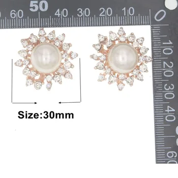 30 mm Nosorogovo Flatback Pearl Aplicirano Kamen Kristali Trim Za Šivanje Na Okrasnih Manualidades Costura Acessorios Par Aplicirano