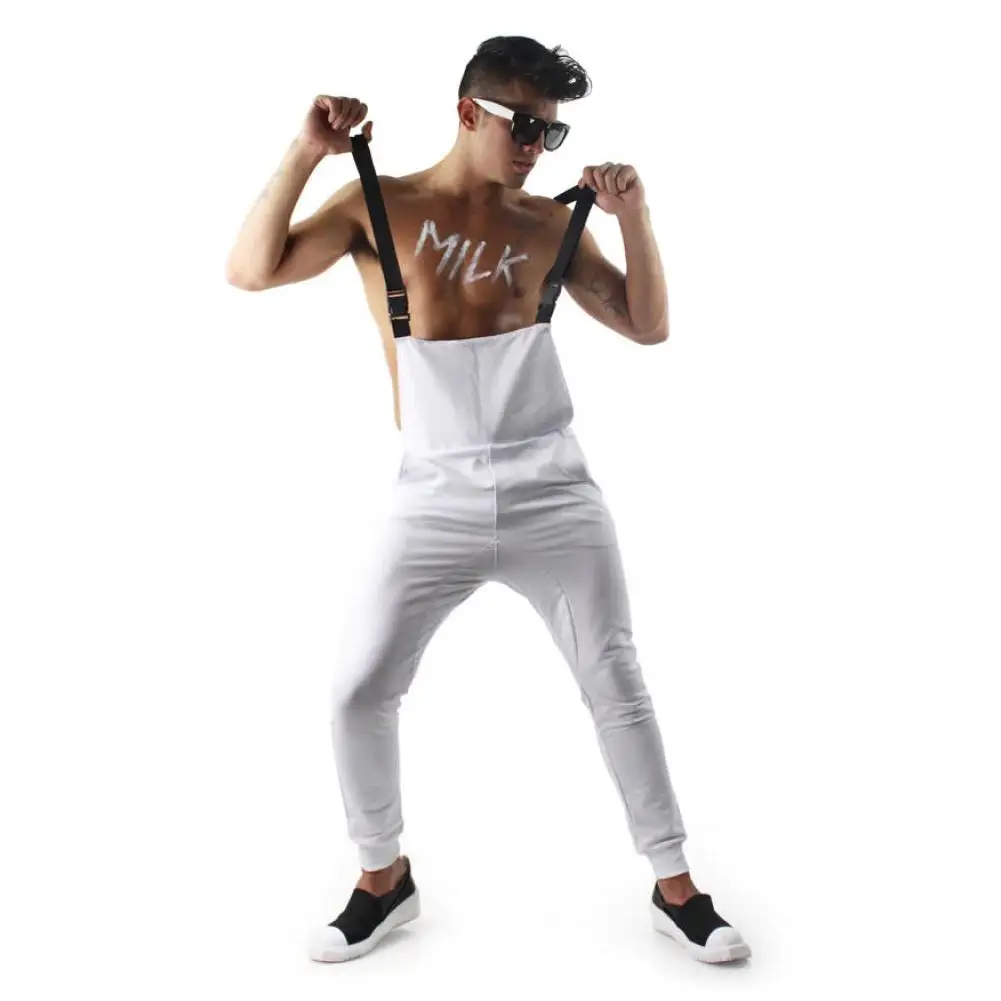 MISSKY Moške Dolge Hlače Barva Kombinezon hlače z Oprsnikom Jumpsuits Slim Bombaž Srednje Pasu Suspender Hlače Za Moške Nova 2