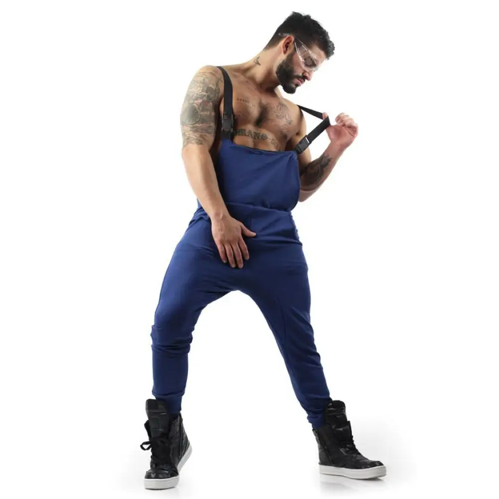 MISSKY Moške Dolge Hlače Barva Kombinezon hlače z Oprsnikom Jumpsuits Slim Bombaž Srednje Pasu Suspender Hlače Za Moške Nova 3