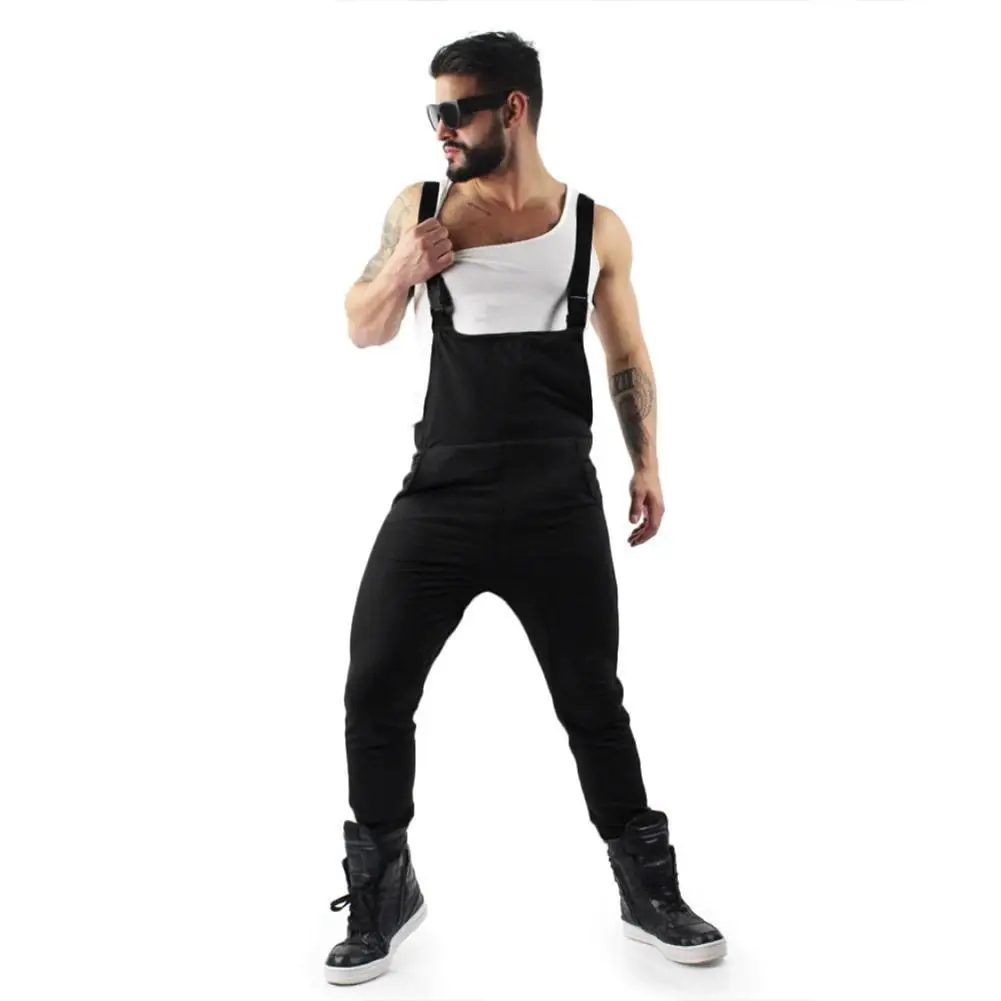 MISSKY Moške Dolge Hlače Barva Kombinezon hlače z Oprsnikom Jumpsuits Slim Bombaž Srednje Pasu Suspender Hlače Za Moške Nova 4