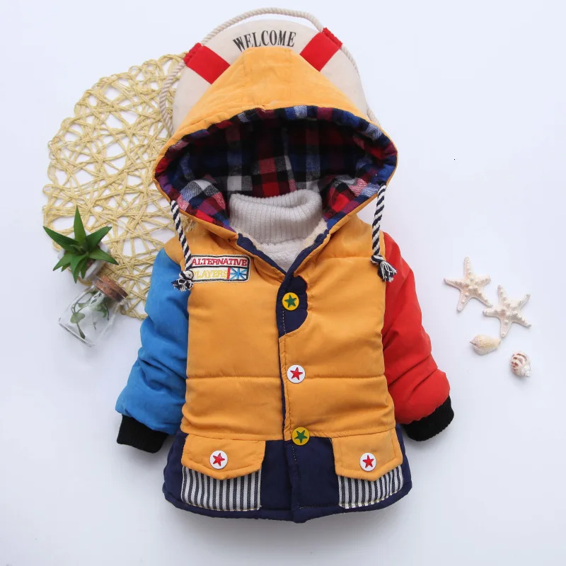 Benemaker Zimske otroške Jakne Runo Dekleta Fantje Parkas Hooded Coats Toplo Baby Bombaž-oblazinjena Dojenčka Otroci Vrhnja oblačila YJ142 4