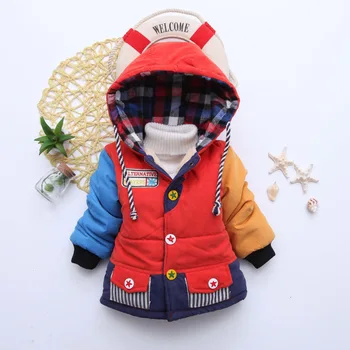 Benemaker Zimske otroške Jakne Runo Dekleta Fantje Parkas Hooded Coats Toplo Baby Bombaž-oblazinjena Dojenčka Otroci Vrhnja oblačila YJ142 1