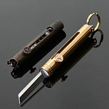 Mini EOS Snemljiv Nož Prenosni Rezanje Papirja Multi-funkcijo Mini Rezilo Noži Medenina Žep obeske Folding Nož Nova 0