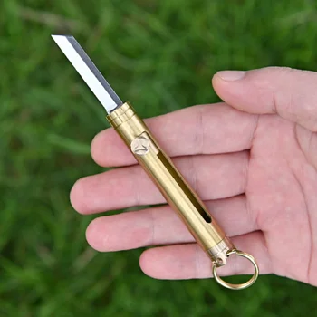 Mini EOS Snemljiv Nož Prenosni Rezanje Papirja Multi-funkcijo Mini Rezilo Noži Medenina Žep obeske Folding Nož Nova 2