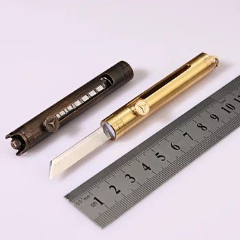 Mini EOS Snemljiv Nož Prenosni Rezanje Papirja Multi-funkcijo Mini Rezilo Noži Medenina Žep obeske Folding Nož Nova 3