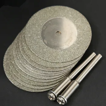 10pcs 35mm Kamen Jade Stekla Diamond dremel Rezanje Disc Fit Rotacijski Orodje Dremel Vaje Orodje z Dvema Vretenu pribor dremel 0