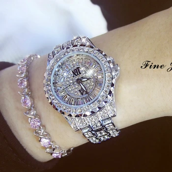 Luksuzni Zlato Ženske Ure Quartz Ure Dame Oblačenja Diamond Watch Dekle Zapestnica Ure Orologio Donna relojes par mujer 9785