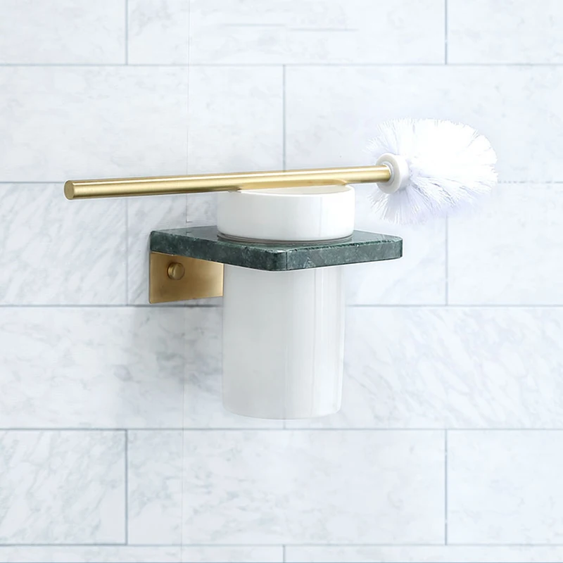 Nordijska luč luksuzni baker brušena zlato marmorno kopalnico ščetko za zlati ustvarjalne ščetko imetnik nastavite lahko udaril brezplačno 2