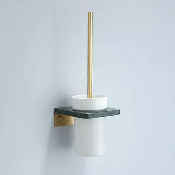 Nordijska luč luksuzni baker brušena zlato marmorno kopalnico ščetko za zlati ustvarjalne ščetko imetnik nastavite lahko udaril brezplačno