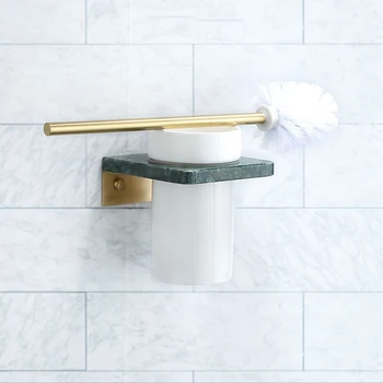 Nordijska luč luksuzni baker brušena zlato marmorno kopalnico ščetko za zlati ustvarjalne ščetko imetnik nastavite lahko udaril brezplačno 2
