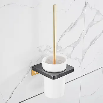 Nordijska luč luksuzni baker brušena zlato marmorno kopalnico ščetko za zlati ustvarjalne ščetko imetnik nastavite lahko udaril brezplačno 5