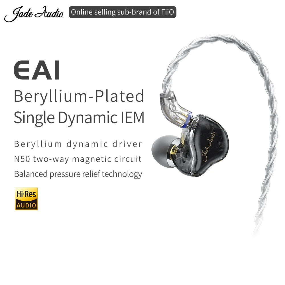 JadeAudio(FiiO) EA1 Čepkov Hi-Res Hi-fi Slušalke s Berilij-Platirani Dinamičnega Voznika,močnimi Bas Zvok za Iphone,xiaomi 1