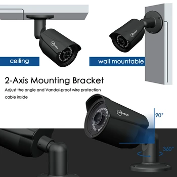 MOVOLS CCTV Kit 2MP Zunanji Nadzor IR Varnostne Kamere 8CH HD Video Nadzor Sistema Hibridni 5 v 1 DVR Set 0