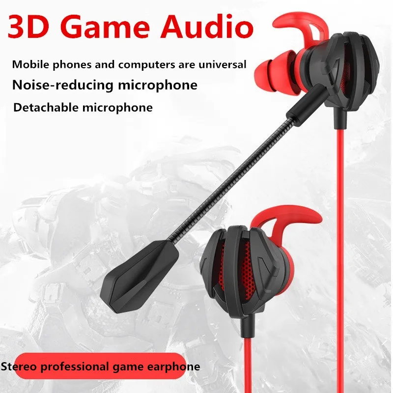 1,2 m Žične Slušalke Gaming Čepkov E-Šport šumov in-Ear Slušalke Z Upogljivi Stereo Mic Za Telefon PS4 Xbox Stikalo 1