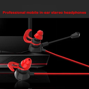 1,2 m Žične Slušalke Gaming Čepkov E-Šport šumov in-Ear Slušalke Z Upogljivi Stereo Mic Za Telefon PS4 Xbox Stikalo 5
